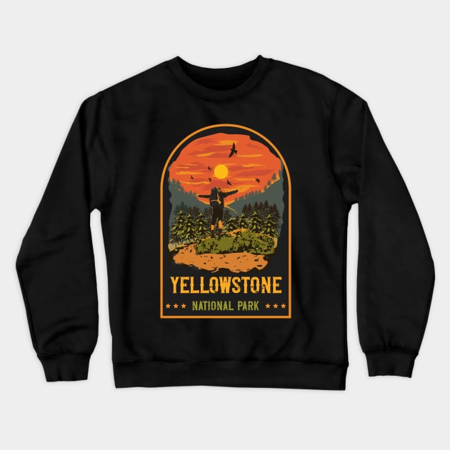 Hiking Yellowstone National Park Crewneck Sweatshirt by HomeCoquette